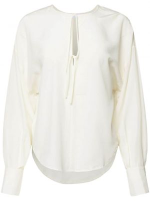 Jedwabna bluzka drapowana Equipment biała