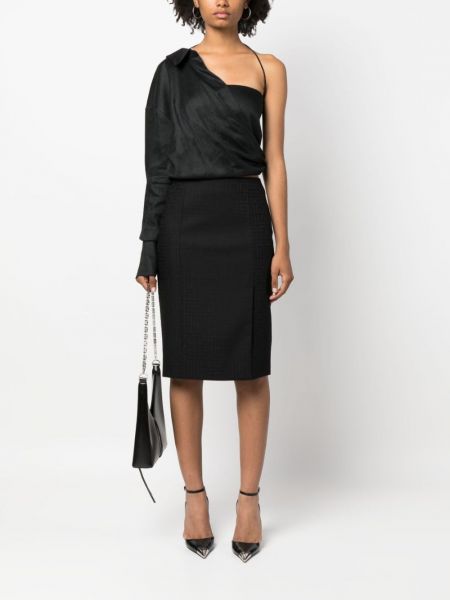 Vilnonis midi sijonas Givenchy juoda