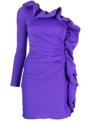 Rochie de cocktail cu volane asimetrică P.a.r.o.s.h. violet