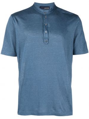 Lininis polo marškinėliai Lardini mėlyna