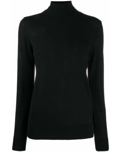 Jersey de punto de cuello vuelto de tela jersey Emporio Armani negro