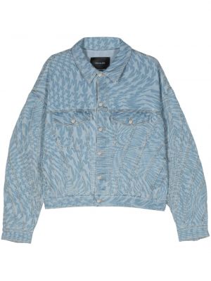 Traper jakna s printom s uzorkom zvijezda Mugler plava