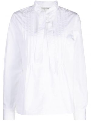 Βαμβακερό πουκάμισο με φιόγκο Maison Kitsuné λευκό