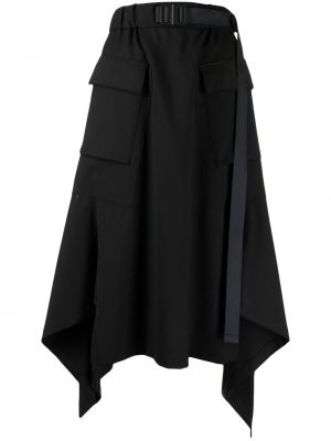 Ασύμμετρη midi φούστα Y-3 μαύρο