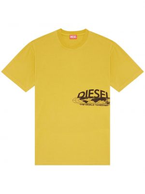 Памучна тениска с принт Diesel