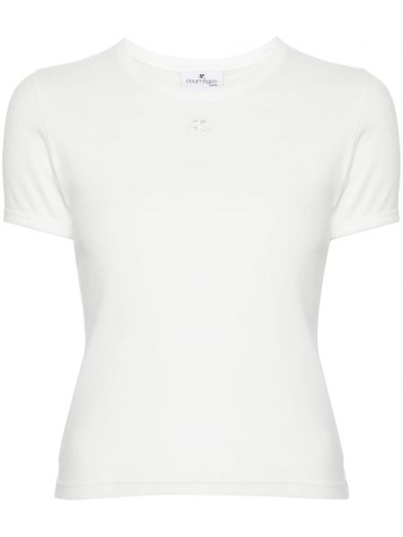 T-shirt aus baumwoll Courreges weiß