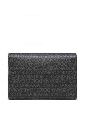 Usnjena torbica za čez ramo s potiskom Dolce & Gabbana črna