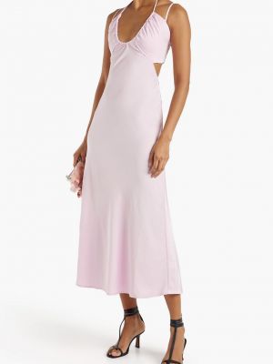 Атласное платье миди Alc розовое