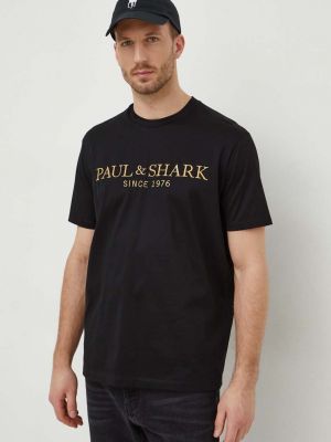 Pamut póló Paul&shark fekete