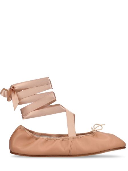 Lær ballerinasko Repetto beige