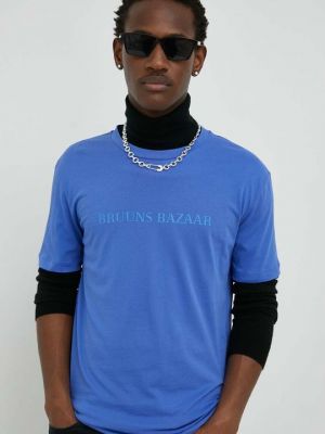 Хлопковая футболка Bruuns Bazaar синяя