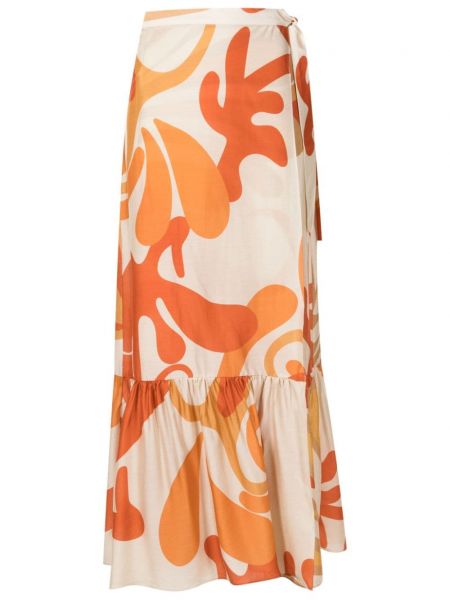 Suknja s printom Adriana Degreas narančasta