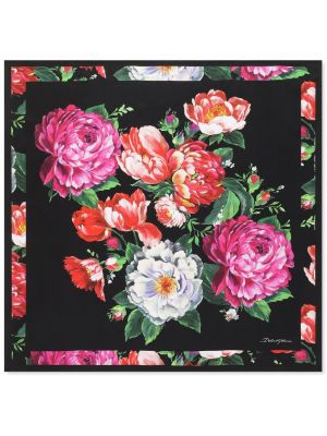 Trykt floral silke skjerf Dolce & Gabbana svart