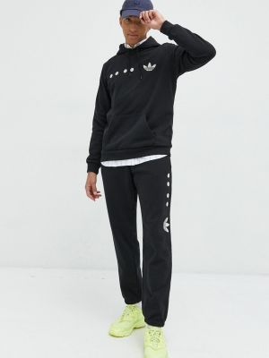 Бавовняні спортивні штани з принтом Adidas Originals чорні