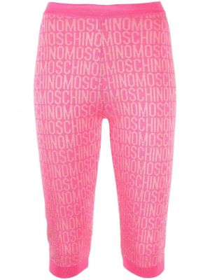 Leggings tricotate cu imagine Moschino roz