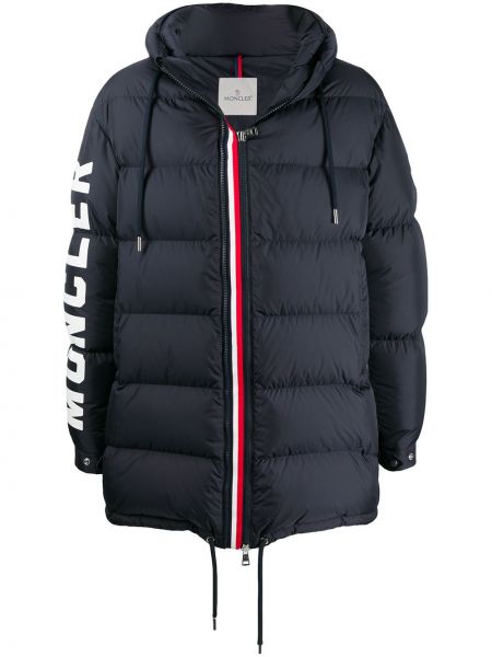 Trykt lang jakke Moncler blå