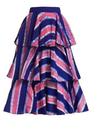 Розовая юбка миди в полоску с рюшами Studio 189