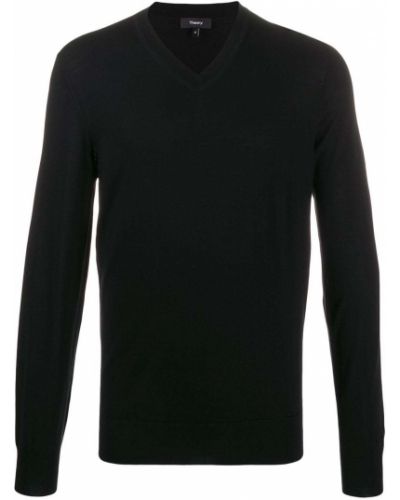 Jersey con escote v de tela jersey Theory negro