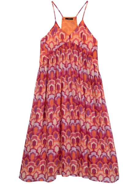 Abstraktes trägerkleid aus baumwoll mit print Seventy pink