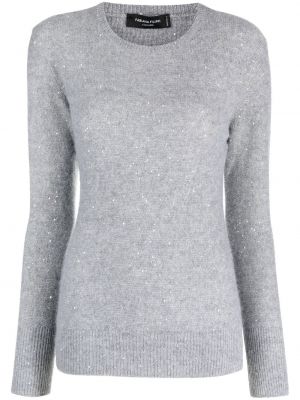 Maglione con scollo tondo Fabiana Filippi grigio