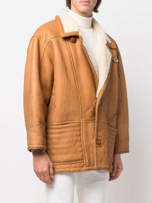 Kožený kabát A.n.g.e.l.o. Vintage Cult béžový