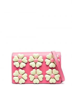 Crossbody väska med mönster i blommigt Moschino rosa