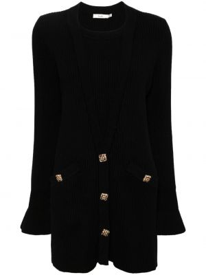 Robe à boutons en tricot B+ab noir