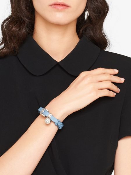 Bracelet à imprimé en cristal Miu Miu bleu