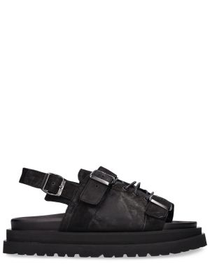 Čipkované šnurovacie sandále Mattia Capezzani čierna