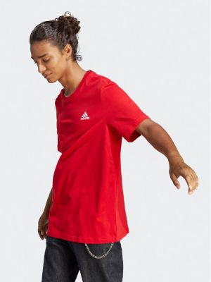Džerzej priliehavé tričko s výšivkou Adidas červená