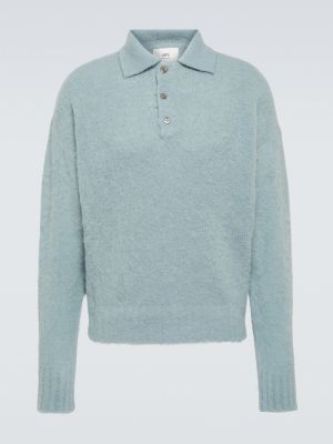 Volneni pulover iz alpake Ami Paris modra