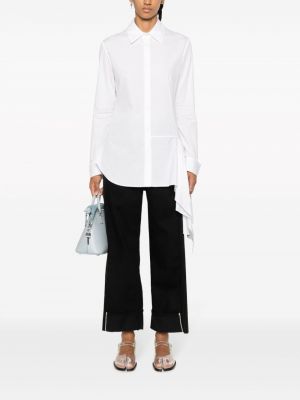 Koszula bawełniana asymetryczna Yohji Yamamoto biała