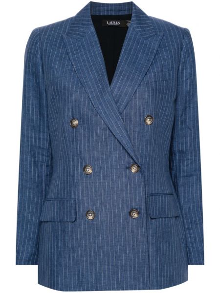 Stribet dobbeltradet blazer Lauren Ralph Lauren blå