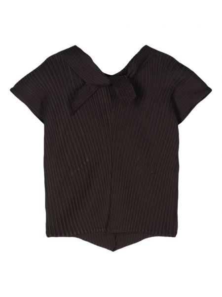 T-shirt sans manches plissé Issey Miyake noir