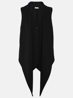 Drapovaná vlněná vesta Ferragamo černá