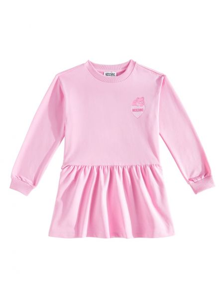 Trykt bomuld kjole for piger Moschino Kids pink