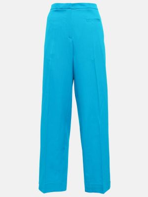 Moherowe proste spodnie wełniane Jw Anderson niebieskie