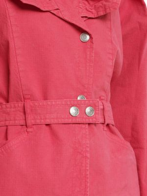 Bavlněná lněná bunda Isabel Marant růžová