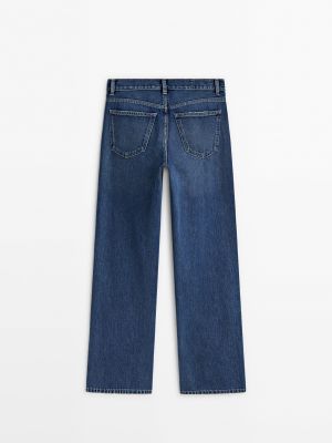 Полные джинсы средней посадки прямого кроя Massimo Dutti, медиум синий