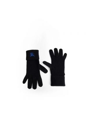 Czarne rękawiczki z kaszmiru Burberry