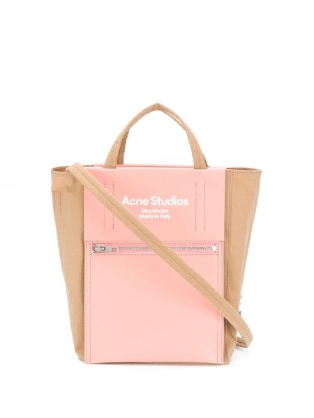 Bolso shopper con estampado Acne Studios rosa