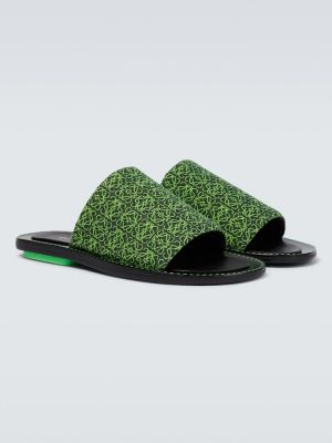 Жакардови ниски обувки с принт Loewe зелено