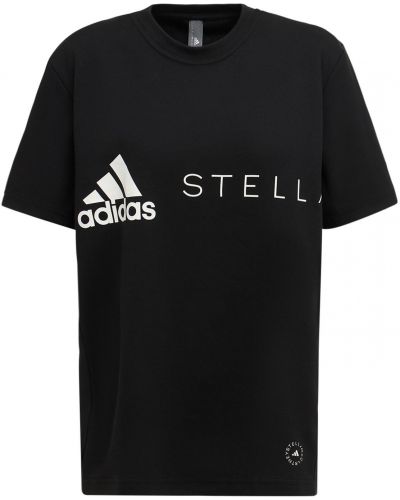 Бавовняна футболка Adidas By Stella Mccartney, чорна