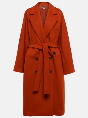 Vlněný kabát Stella Mccartney červený