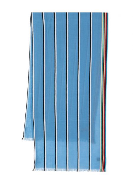 Pruhovaný kašmírový vlněný šál Paul Smith modrý