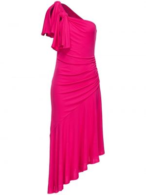 Asymetrické koktejlové šaty Pinko růžové