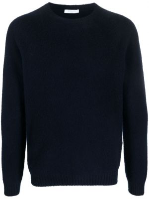 Volneni pulover z okroglim izrezom Boglioli modra