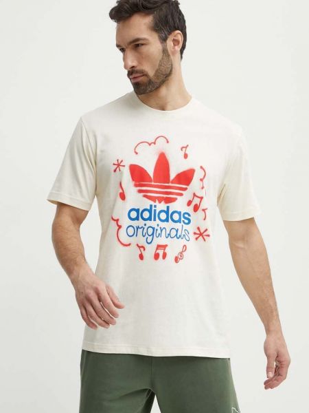 Tricou din bumbac Adidas Originals bej