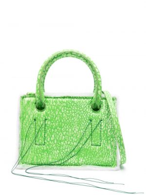Кожени шопинг чанта Dentro зелено
