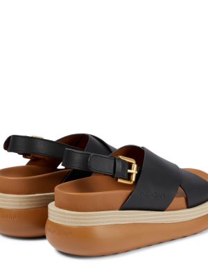 Kožené sandály s otevřenou patou See By Chloã© černé